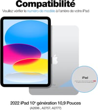 iPad 10. generációs Dracool háttérvilágítós AZERTY billentyűzet érintőpaddal, fekete 2