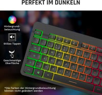 KLIM Light V2 Vezeték Nélküli Gamer Billentyűzet QWERTZ - Lapos, Ergonomikus, Vízálló, RGB Háttérvilágítás, PC/Mac/PS4/PS5 Kompatibilis, Hos 5