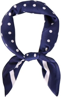 Elegáns kék-fehér mintás KAVINGKALY szatén sál, 70 cm 1