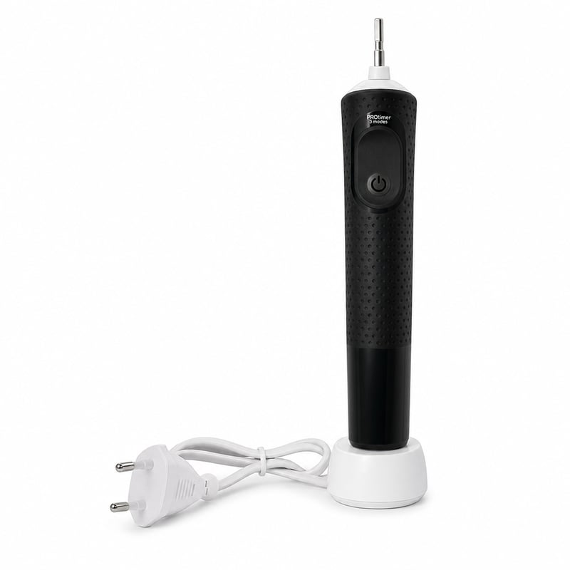 Periuță de dinți electrică Oral-B Vitality Pro cu 3 moduri de curățare, negru – fără cap de periuță, stare impecabilă (stare: vezi a 2-a imagine)