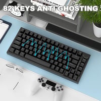 AJAZZ AK820 75% TKL Vezetékes Mechanikus Billentyűzet, Hot Swap Piros Kapcsolókkal, CNC Hangerőszabályzóval, PBT Keycaps, PC/Win/MAC - Fekete 8