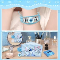 Ubephant Lilo și Stitch – Trusă de cosmetice față-verso albastră, cu model desen animat, geantă mare de machiaj, din material textil tip canvas. 5