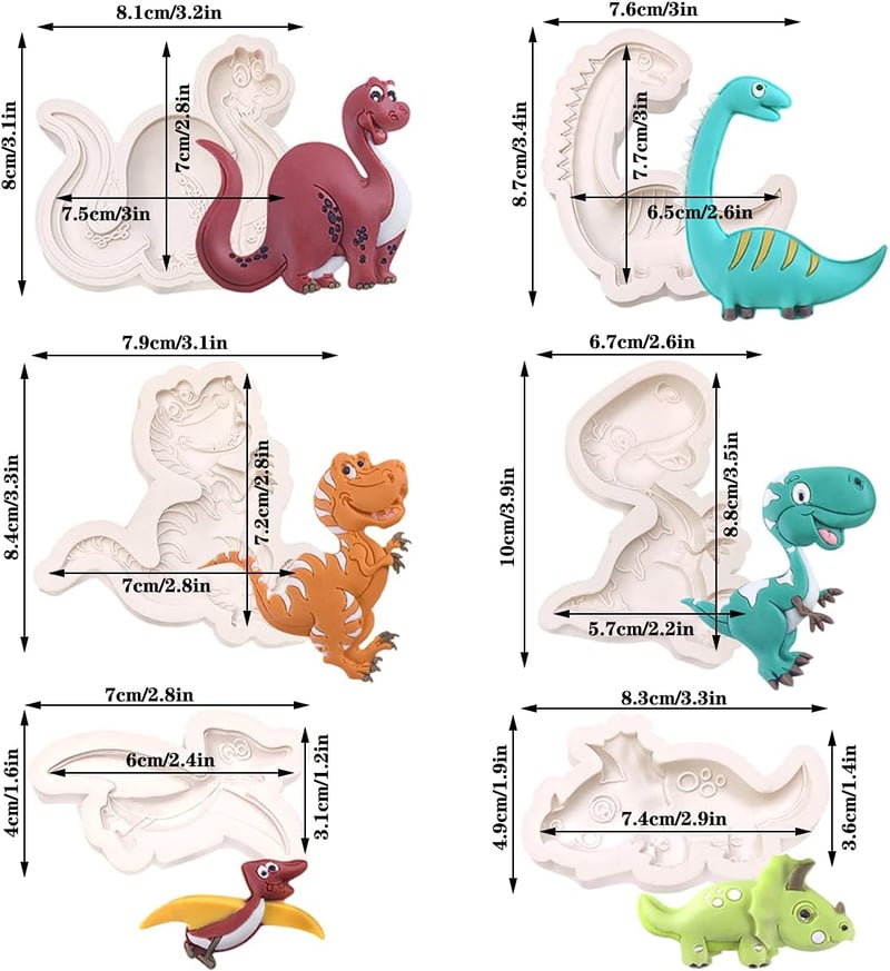 Állatos 3D szilikon öntőforma szett - 6 db-os karácsonyi dekorációkhoz, DIY szappankészítéshez