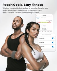 RENPHO Bluetooth Okos Testzsírmérleg - BMI, Izomtömeg, Víz, Fehérje Mérés, Fekete 8