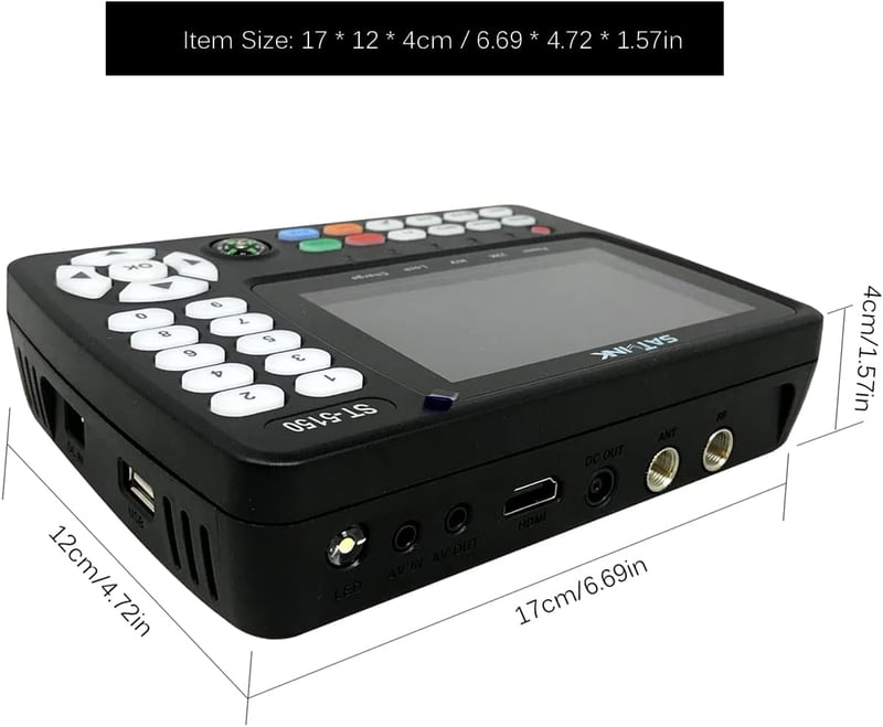 VISLONE ST-5150 DVB-S2/T2/C Combo Műholdkereső Készülék 4,3" LCD Kijelzővel, H.265 HEVC Támogatással