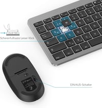 seenda SK38-3 Vezeték Nélküli Billentyűzet-Egér Szett, Ultravékony Tölthető, Ergonomikus, Szilikon Porvédővel, PC/Laptop/Smart TV Kompatibil 4