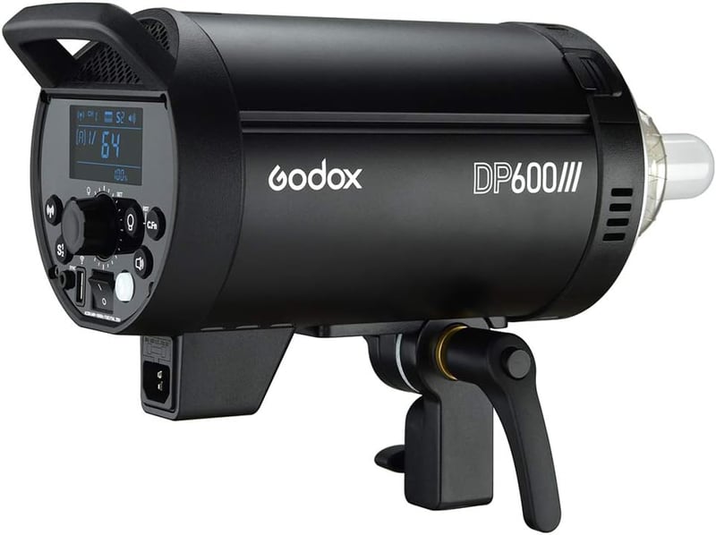 Godox DP600III Professzionális Stúdió Vaku 600Ws Bowens Rögzítéssel, 1mp Újratöltési Idő, GN80, 5600K, 150W Állítható Lámpa Esküvői Portré F