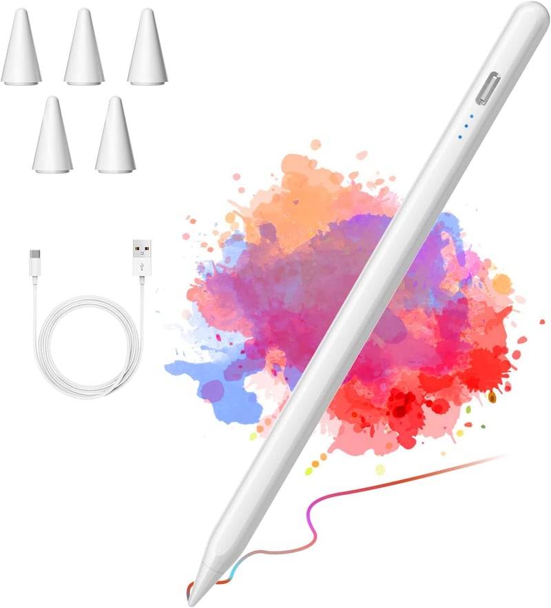 KBCASE iPad Érintőceruza - Dőlésfelismerő Stylus Toll Kompatibilis iPad 2018-2022 Modellekkel, 5 Cserélhető Heggyel