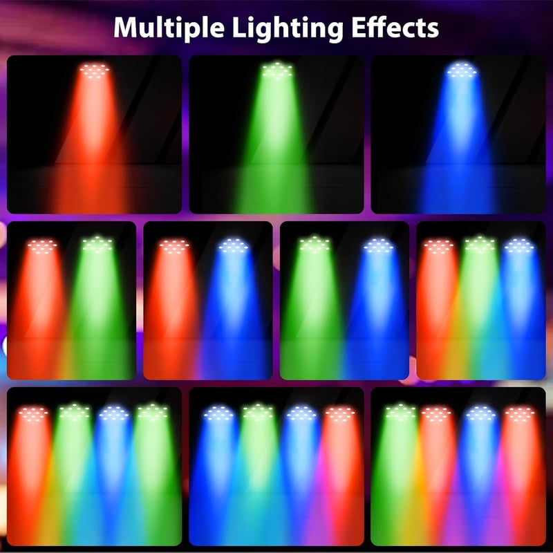 DELIBANG DMX512 RGB LED Par Lámpa Szett - 36 LED-es Diszkó Fény Távirányítóval - Színpadi Világítás Bulikhoz, Koncertekhez, Esküvőkre - 8 db