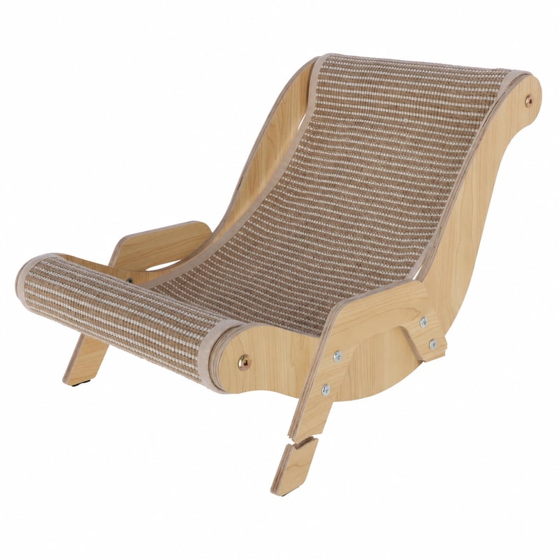 Șezlong pentru pisici Kerbl Pet Sundowner din lemn și sisal, 52x37x37 cm, max. 12 kg, maro — fără un picior rupt (stare: vezi a 2-a imagine)