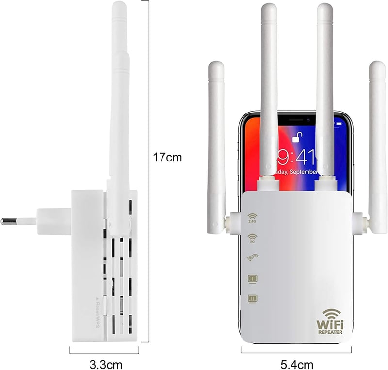 TP-Link AC1200 Dual Band WiFi Jelerősítő 4 Antennával, WPS és LAN Portokkal