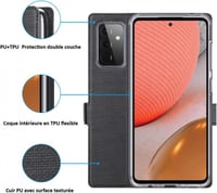 Samsung Galaxy A72 elegáns PU bőr védőtok 6