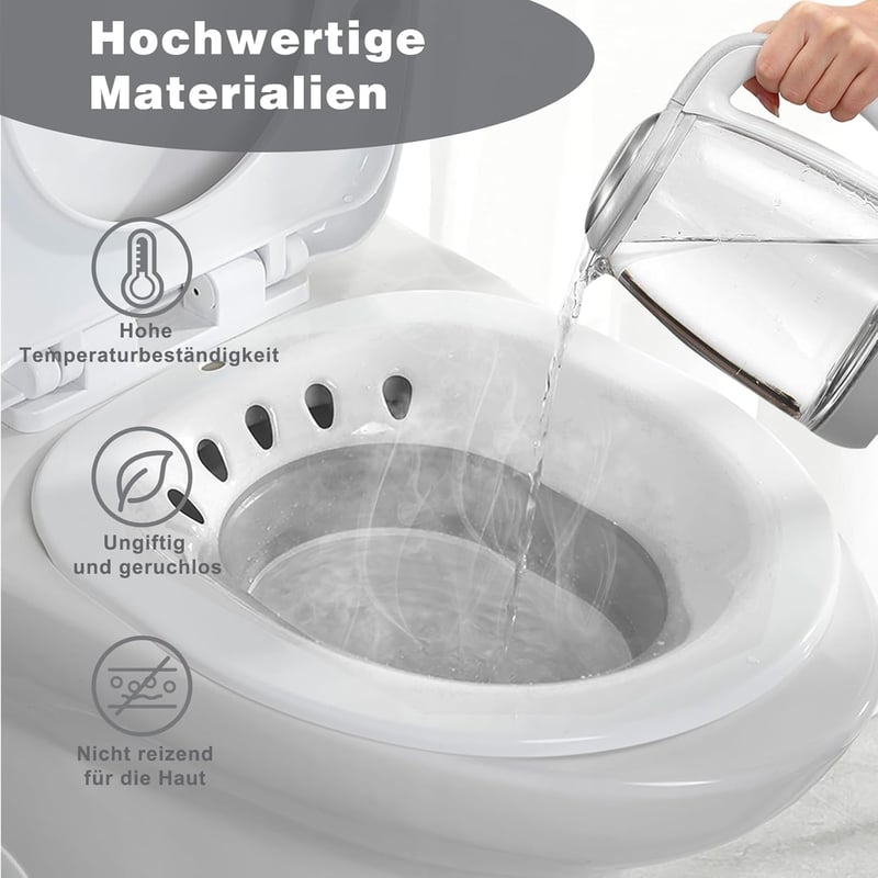 DEANIC Összecsukható WC-re Akasztható Ülőfürdő Kád - Aranyér, Szülés Utáni és Idősek Ápolására (Szürke)