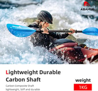 Abahub Karbon Kajak Evező 220-240 cm Állítható, 3 Részes, Üvegszálas Lapáttal, Evezőpánttal - Könnyű, Úszóképes, Szélálló Dizájn Kajakozásho 2