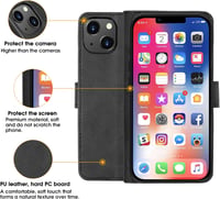 iPhone 13 mini Cresee Bőr Pénztárcás Flip Tok 7