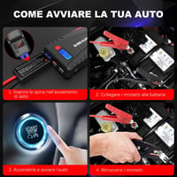DINKALEN 800A erős hordozható autós bikázó powerbank, LED lámpával 5