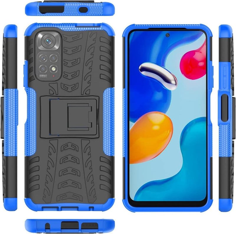 Xiaomi Redmi Note 11/11S Kék Ütésálló Tok Állvánnyal