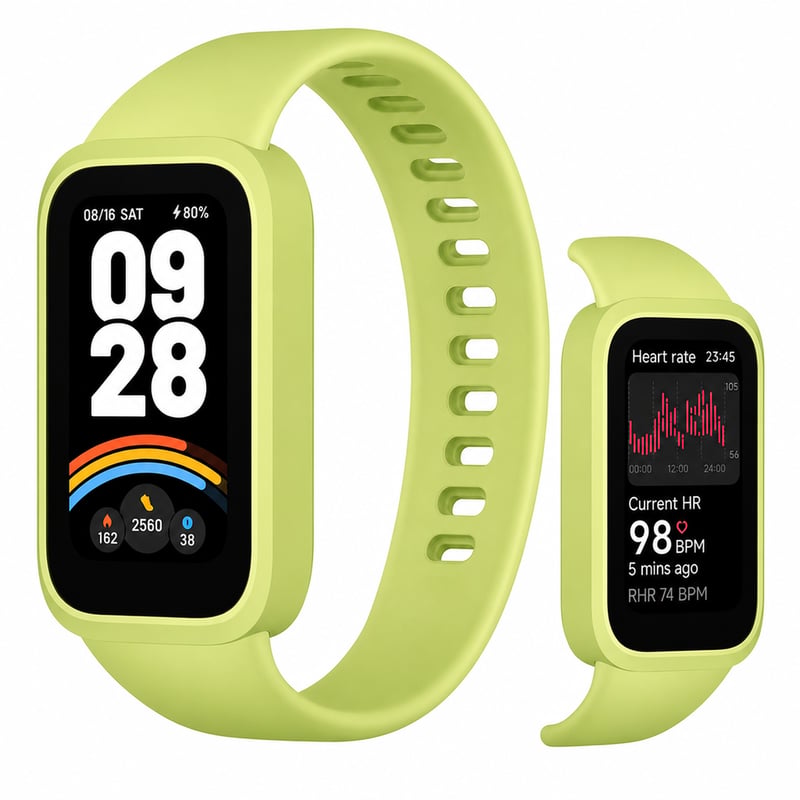Xiaomi Smart Band 9 Active pametni sat zeleni, 37 mm TFT zaslon, 50 sportskih načina rada — Dio za spajanje remena nedostaje (stanje: vidi 2. sliku)