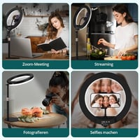 ATUMTEK 10"-os LED Szelfigyűrű Állvánnyal és Telefontartóval - Zoom, Streaming, Smink 6