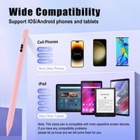 TiMOVO Gyorstöltős Érintőképernyős Stylus Toll - iPad, iPhone, Android, Samsung, Xiaomi Tabletekhez - Töltésjelzővel, Rózsaszín 2