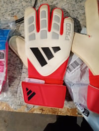 adidas Predator Match golmanske rukavice - bijelo/crveno/crne, veličina 8 - unisex — mrljave, prljave i smrdljive (stanje: vidi 2. sliku) 4