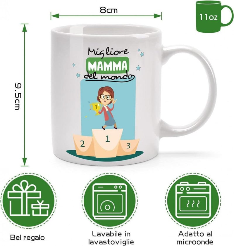 Cană de Ziua Mamei în spaniolă, 350 ml, cadou unic.