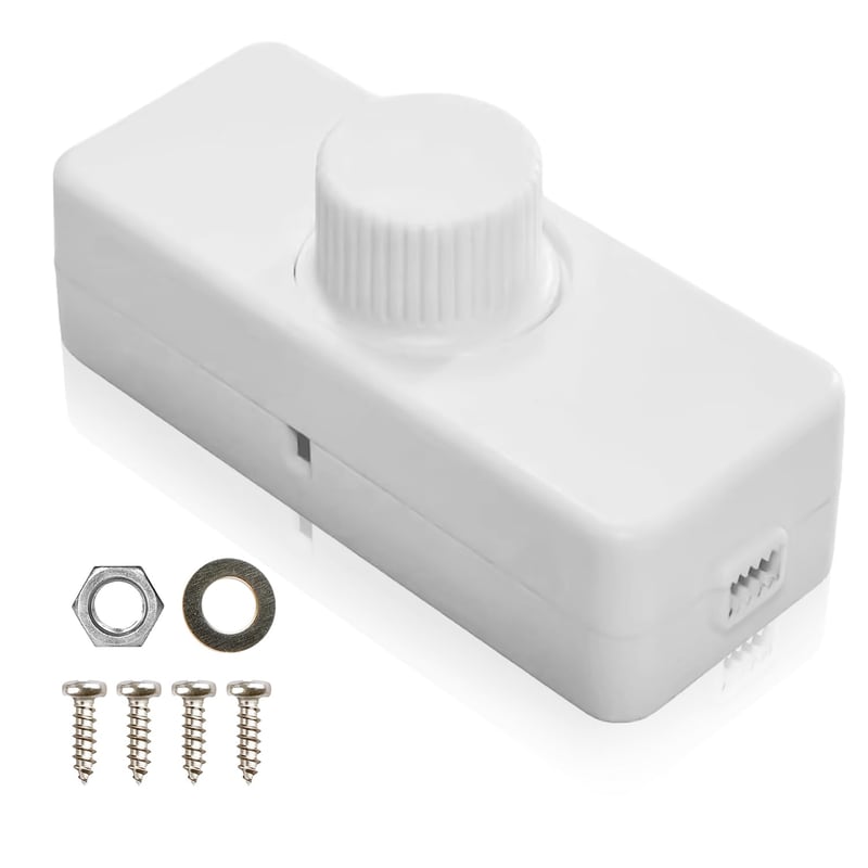 LED Dimmer Kapcsoló: Fehér, Zajtalan, 3-100W, 220-240V, Zsinóros, Halogén és LED Lámpákhoz