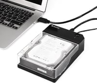 Salcar USB 3.0 külső merevlemez ház 2,5" és 3,5" SATA SSD és HDD-hez, tápegységgel 6