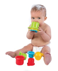 Playgro Fürdőjáték Készlet Kék/Zöld Színben - BPA-mentes Vízálló Babajáték Fürdéshez 2019-es Modell 3