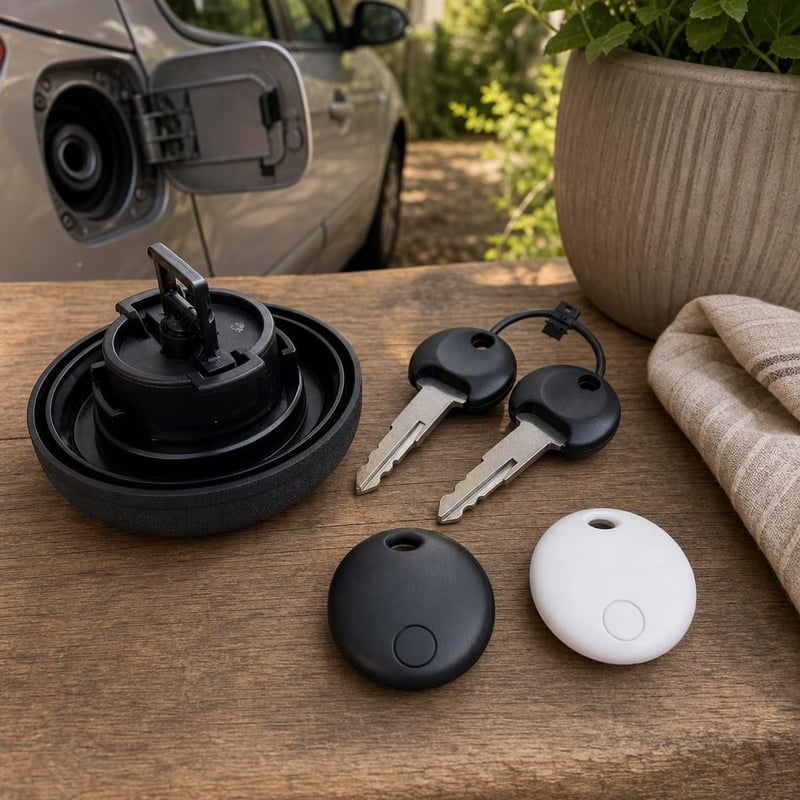 Uzamykateľný uzáver nádrže Renault: 1x uzáver s 2 kľúčmi + 2x lokalizátor Find My
