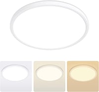 MOONSEA 24W LED Mennyezeti Lámpa - 3 Színhőmérséklet (3000K/4000K/6500K), Ultravékony Kerek Lámpatest Fürdőszobába, Hálóba, Konyhába, 30cm,  1