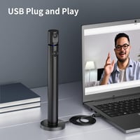 CZUR Halo Full HD 1080P Webkamera - 180° Forgatható Dupla Kamerás Streamcam Mikrofonnal, 90° Látószög, USB-C Csatlakozás, Zoom/Skype/Teams K 4