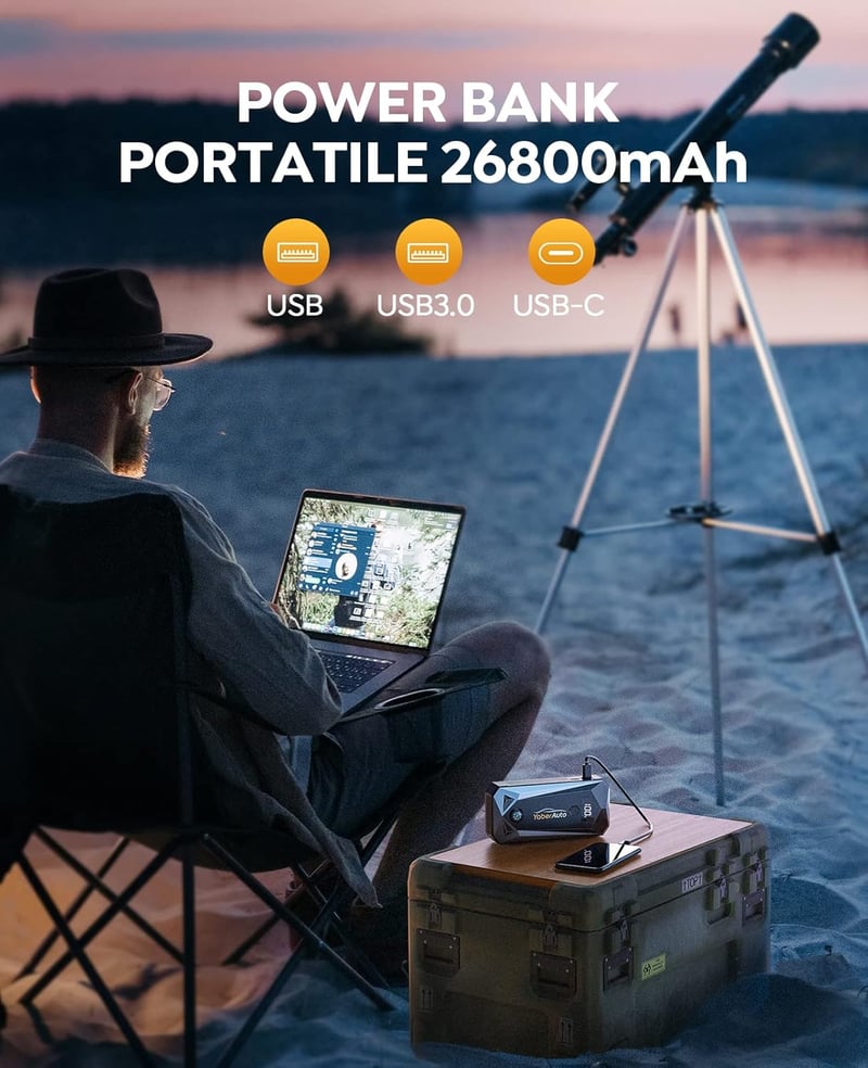 Yaber 5000A autós bikázó, 26800mAh, LCD kijelzővel, LED lámpával