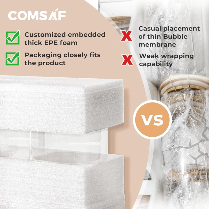 Comsaf 2200ml-es légmentes kerek üveg tárolóedény szett, 3 db-os