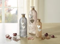 Set 3 Vaze decorative inimă Frank FLECHTWAREN - Vaze gri din sticlă cu decor aspect lemn, dimensiuni diferite, finisaj satinat 4