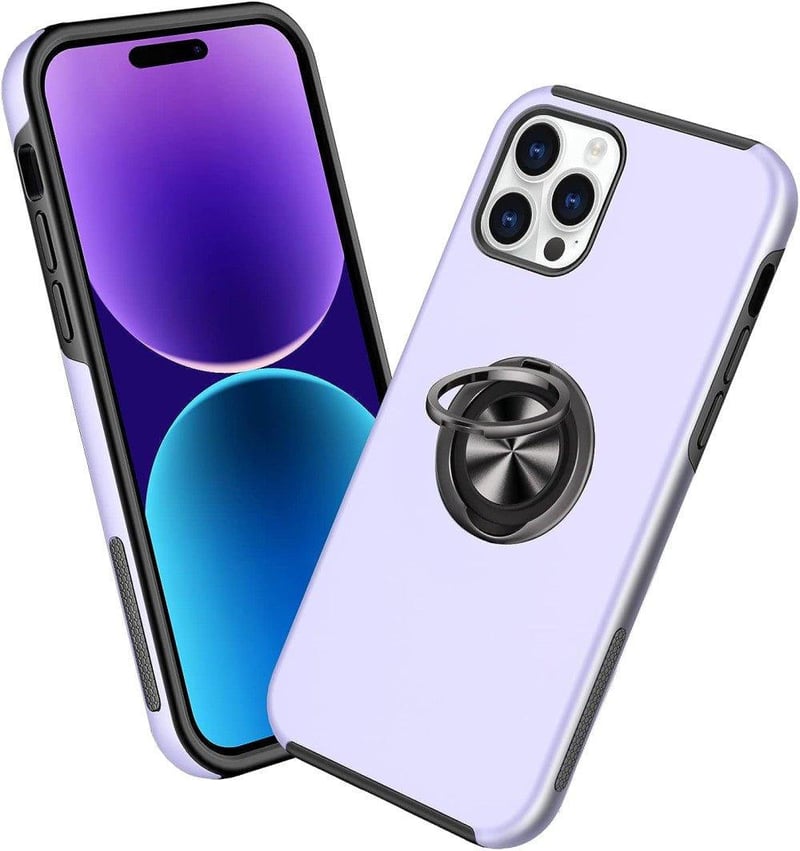 Apple iPhone 14 Pro Világoslila Mágneses Gyűrűs Szilikon Védőtok