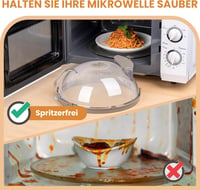 Gracenal Mikrohullámú Ételfedő 26 cm - Integrált Fogantyúval, Páraelvezető Rendszerrel, Fröccsenésgátló Konyhai Kiegészítő, Falra Akasztható 2