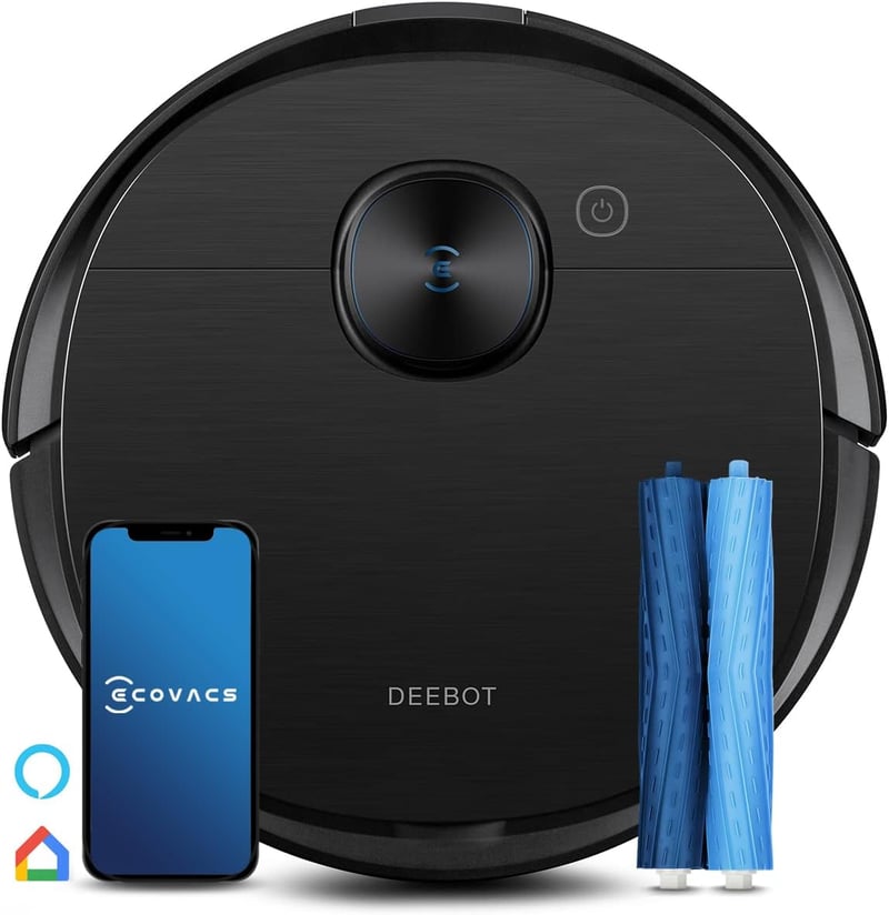 ECOVACS Deebot T9 AIVI Robotporszívó Feltörlő Funkcióval - 3000Pa Szívóerő, Akadályfelismerés, Csomómentes Kefe, Állatszőr Eltávolítás, 3D T