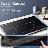 AMZCHEF Dupla Indukciós Főzőlap 3500W - 2 Önálló Zóna, 20 Hőmérsékletszint, Időzítő, Biztonsági Zár, Érintőgombos Vezérlés, Ezüst-Fekete 8