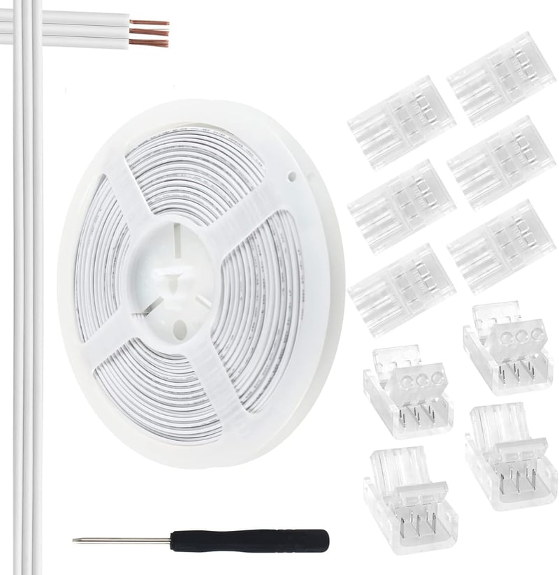 Aroidful 10 db LED szalag csatlakozó és 10 m hosszabbító kábel szett WS2811/WS2812B LED szalagokhoz