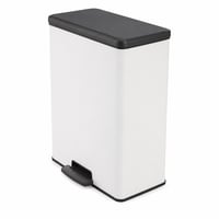Coș de gunoi dreptunghiular Curver Deco 65 L alb, cu pedală, pentru bucătărie, 486x284x615 mm – utilizat, capac (stare: vezi a 2-a poză) 1