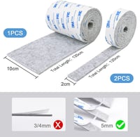 Vicloon Öntapadós Filcpárna Szett - 3 Tekercs Erős Filccsík (1x120x10cm + 2x120x2cm) Bútorlábakhoz - Vágható, Szürke Padlóvédő Csúszásgátló 6