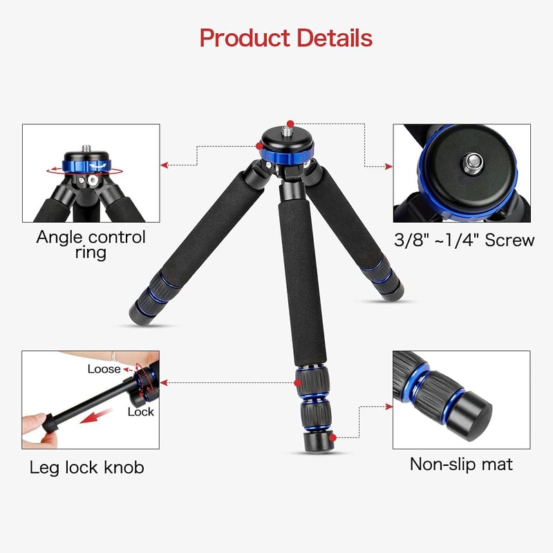 Koolehaoda MT-03 kompakt állvány DSLR-hez és telefonhoz, 10kg teherbírás
