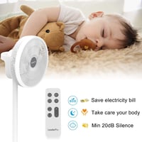 LeaderPro 2 az 1-ben DC Motor Álló Ventilátor - Rendkívül Halk 12.8 dB, 3D Oszcilláció, Távirányítóval, Energiatakarékos Turbó Légkeringető 5