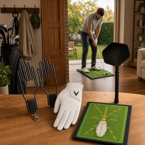 Golf paket za vikend: 2x držač rukavica + M golf rukavica + šipka za torbu + podloga za vježbanje