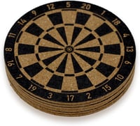 Bull's-Eye Darts Parafa Poháralátét Szett 6 db - Dartábla Mintás Üveg- és Bögrealátét 4