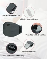 ComfyTemp vezeték nélküli vibromaszázsos derékfűtő öv, 3 fokozatú, 5000mAh akkus 5