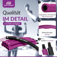 GATE FITNESS Hullámdesign Hula Hoop Karika Fogyáshoz - 1,2-2kg, 6-8 Szegmens 5