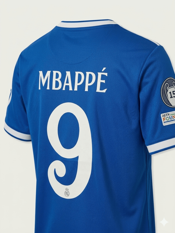 Adidas Real Madrid Mbappé 9-es mez viselésben