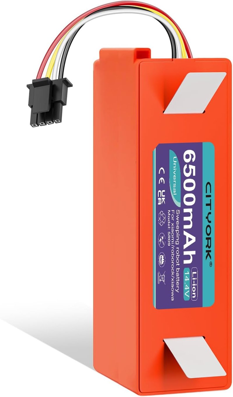 CITYORK Li-ion Pótakkumulátor Roborock S7 S6 S5 S50 Max/MaxV/Ultra és Xiaomi Robotporszívókhoz - 6500 mAh Nagykapacitású Akkumulátor Q5 Q7 M